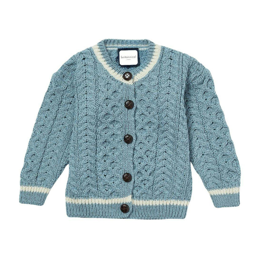 London Days Merino Cardigan - Duck Egg