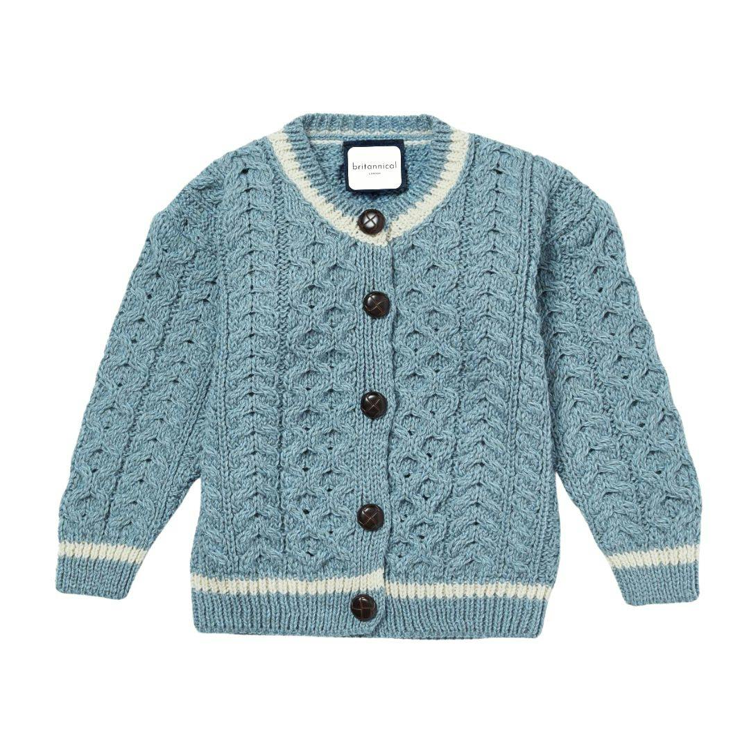 London Days Merino Cardigan - Duck Egg