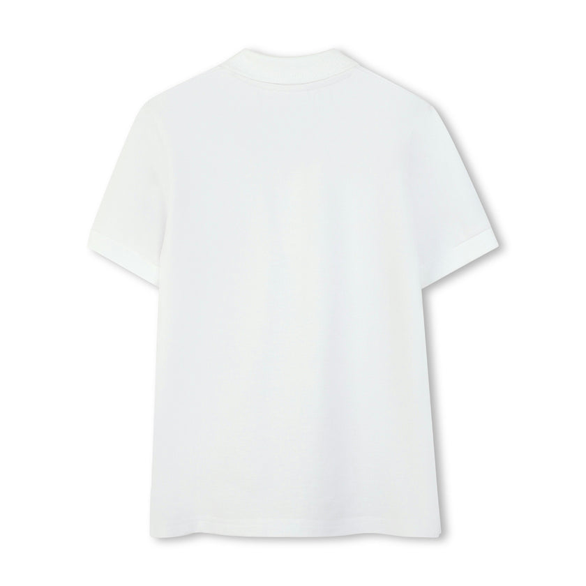Boys Mini Me White Logo Polo Shirt