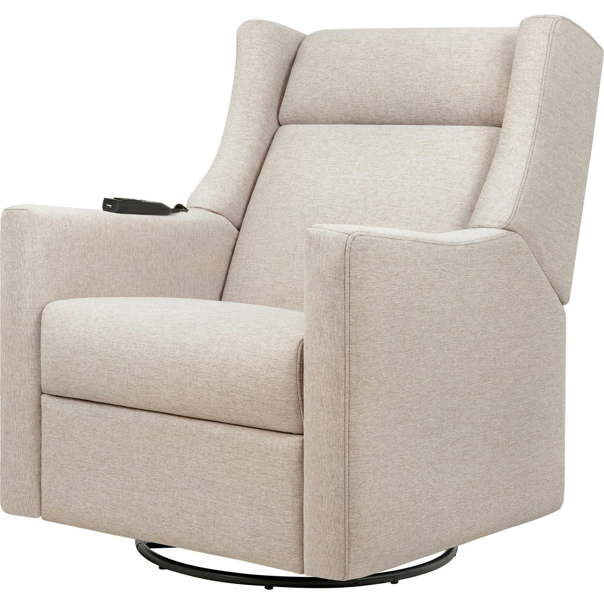 Kiwi Deluxe Power Recliner and Swivel Glider with Heat and Massage Performance Beach Eco-Weave