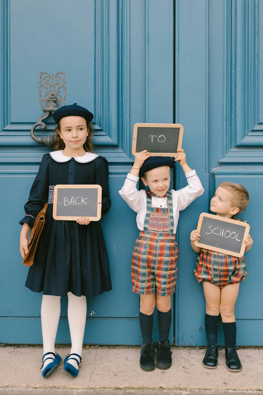 MARINE NAVY SMOCKED DRESS