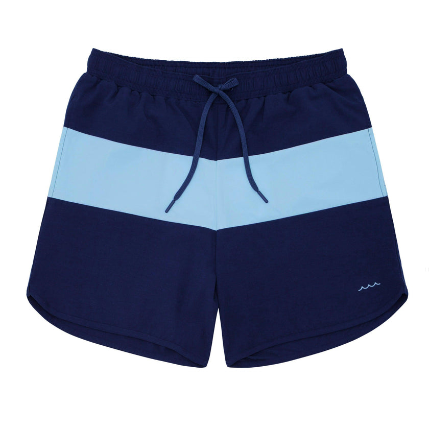 men's navy colorblock boardie