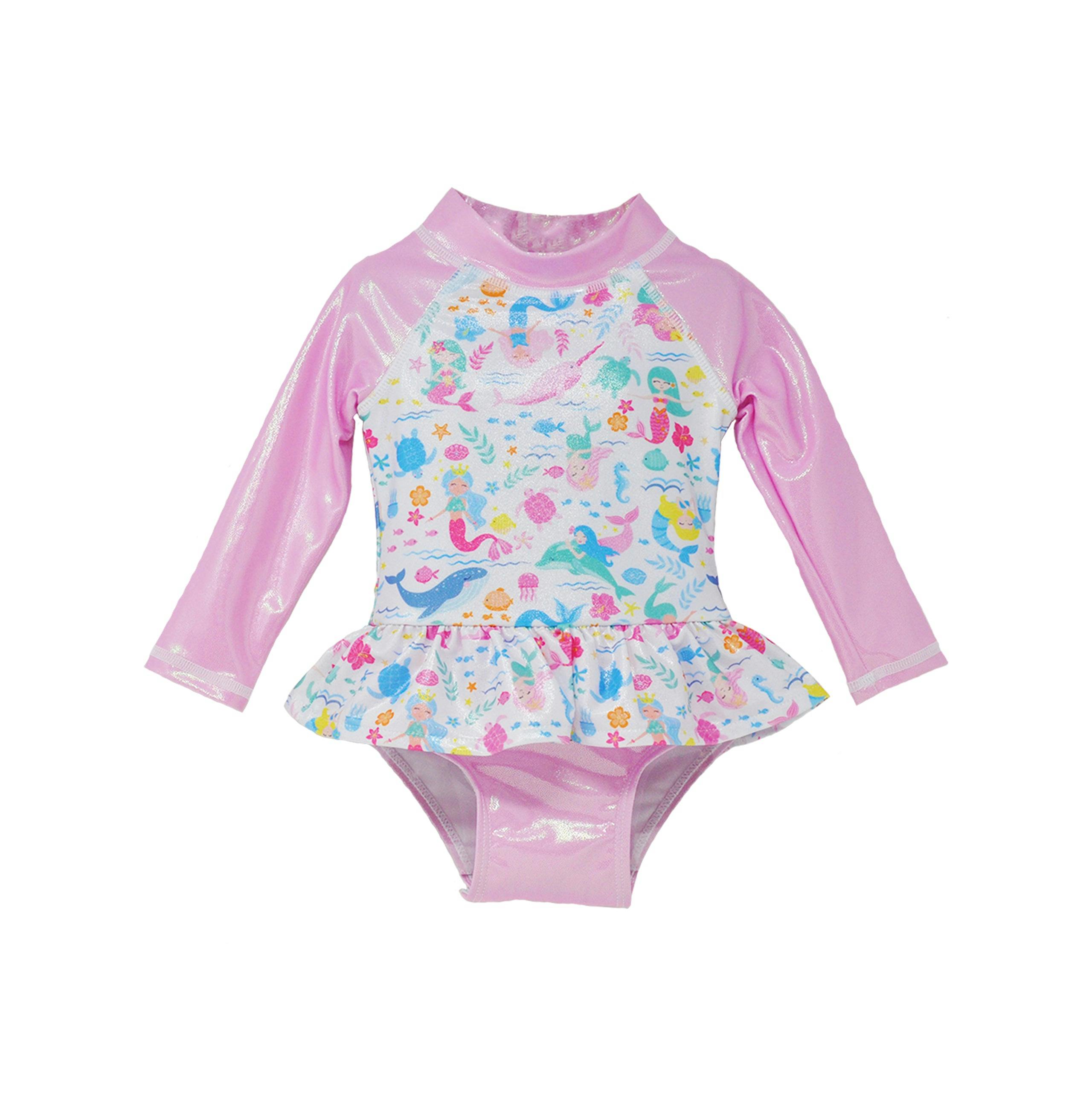 UPF 50+ Alissa Infant Ruffle Rash Guard Swimsuit - New