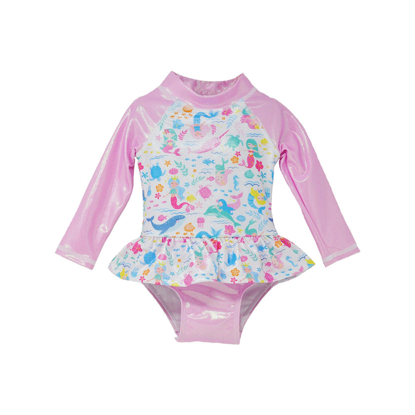 UPF 50+ Alissa Infant Ruffle Rash Guard Swimsuit - New