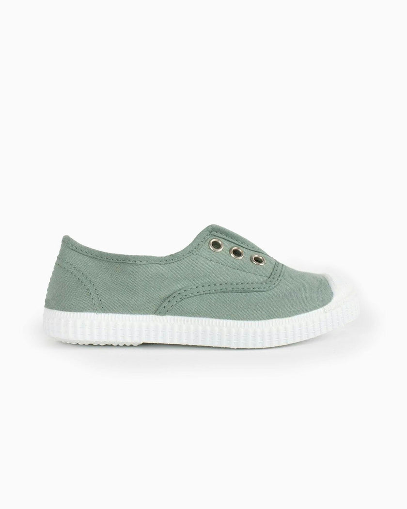Hampton Canvas Plum Plimsolls in Olive