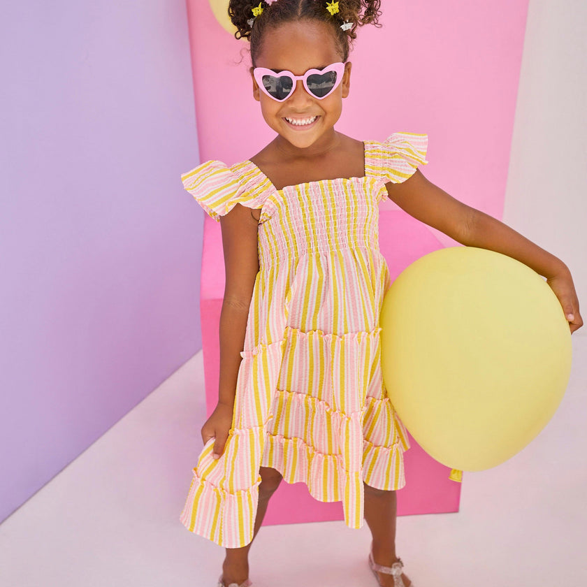 Twirl Dress - Buttercup Seersucker