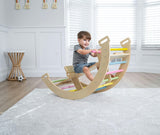 Bailis | 3-in-1 Wooden Climbing Arch, Rocker and Seesaw for Toddlers