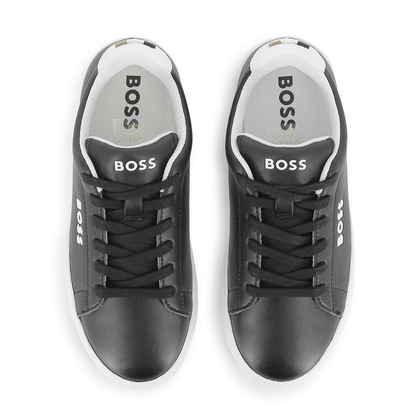 Black Low-Top Leather Sneakers