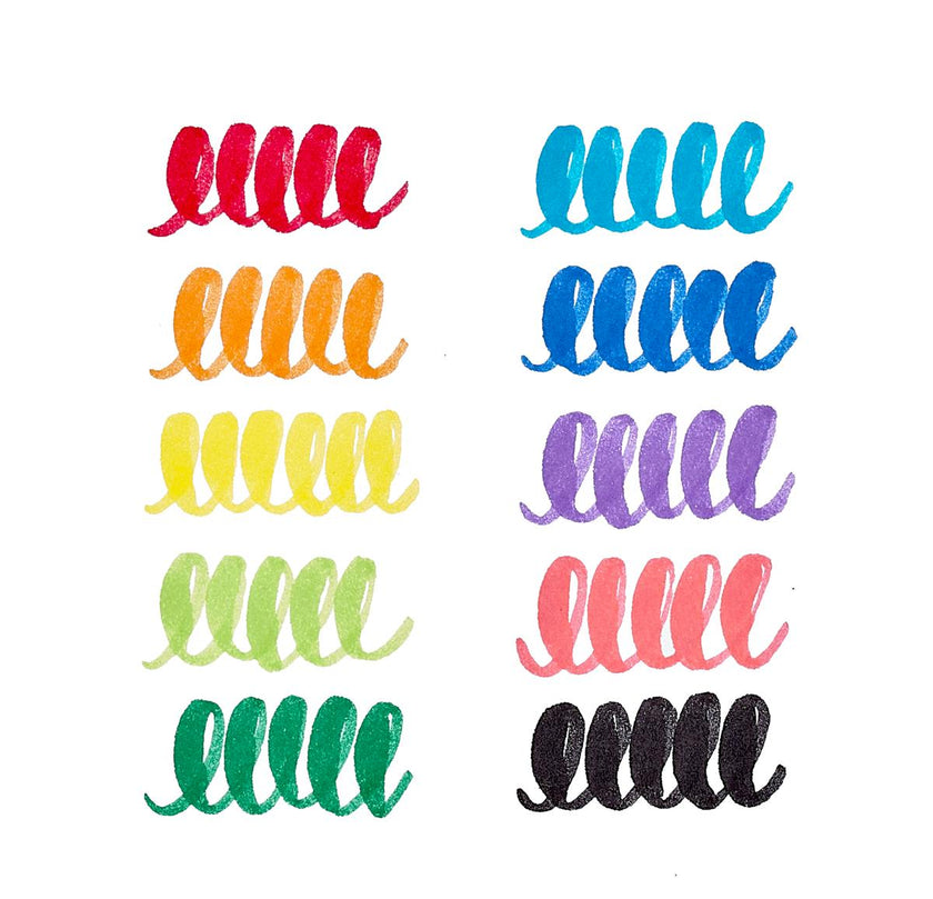 Big Bright Brush Markers - Easy Grip - Set of 10