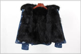 Women’s Ombre Fur Denim Jacket Grey