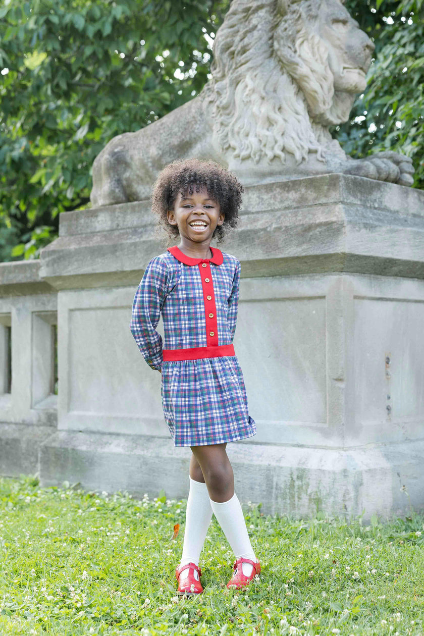 Printed Knit Plaid Dress