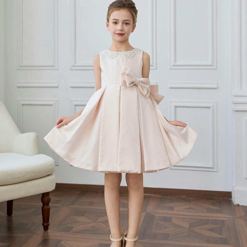 Pink Melinda Pearl Double Bow Dress
