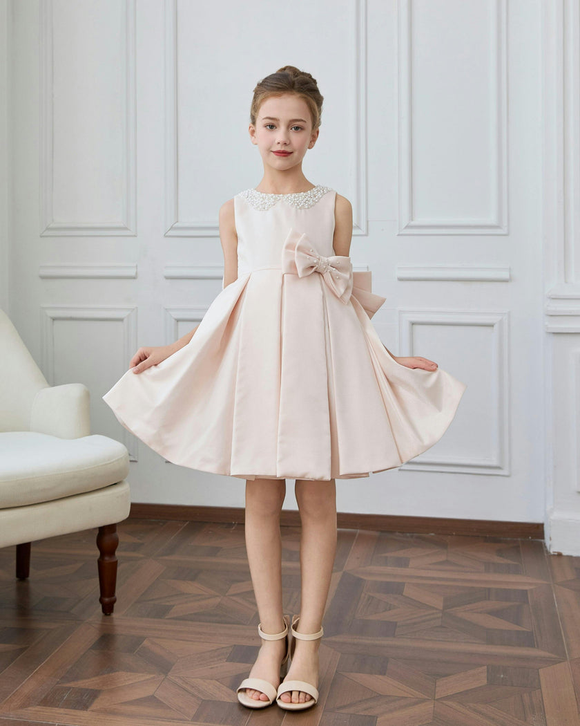 Pink Melinda Pearl Double Bow Dress