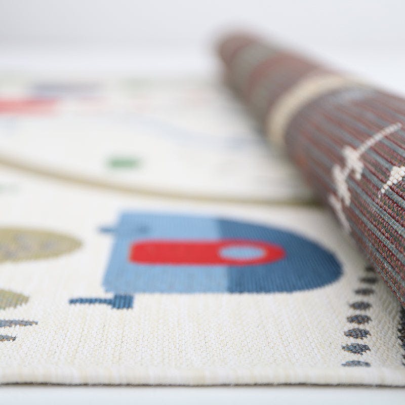 Flat Woven Graphic Print Rectangular Play Rug