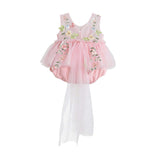 Pink Rosella Floral Tulle Romper