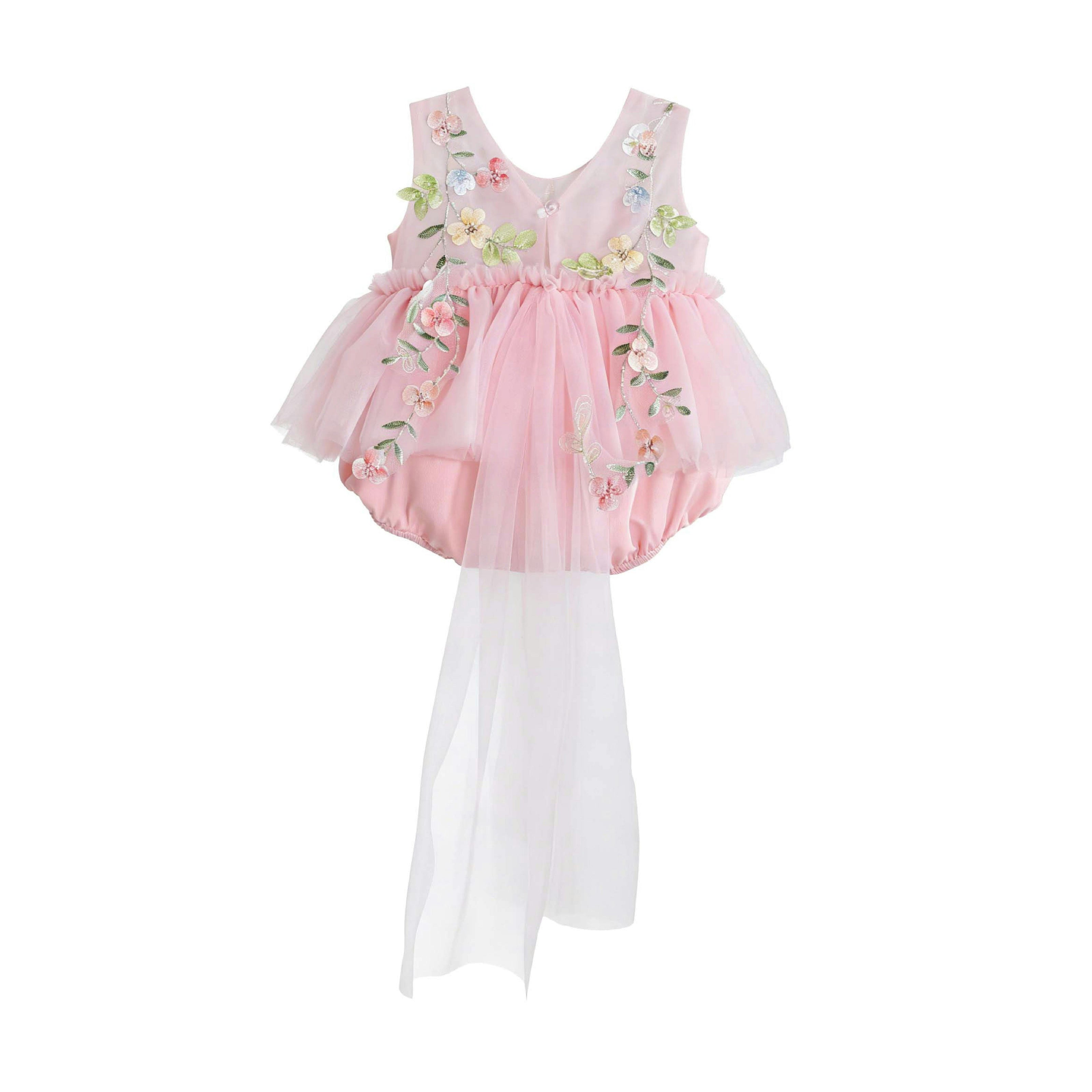 Pink Rosella Floral Tulle Romper