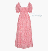 The Scarlett Nap Dress - Pink Palm Ikat