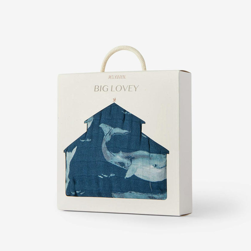 Blue Big Lovey Three-Layer Muslin Blanket