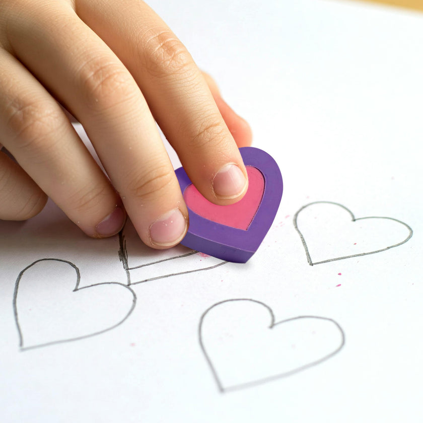 Hearts in Bloom Puzzle Erasers - Set of 6
