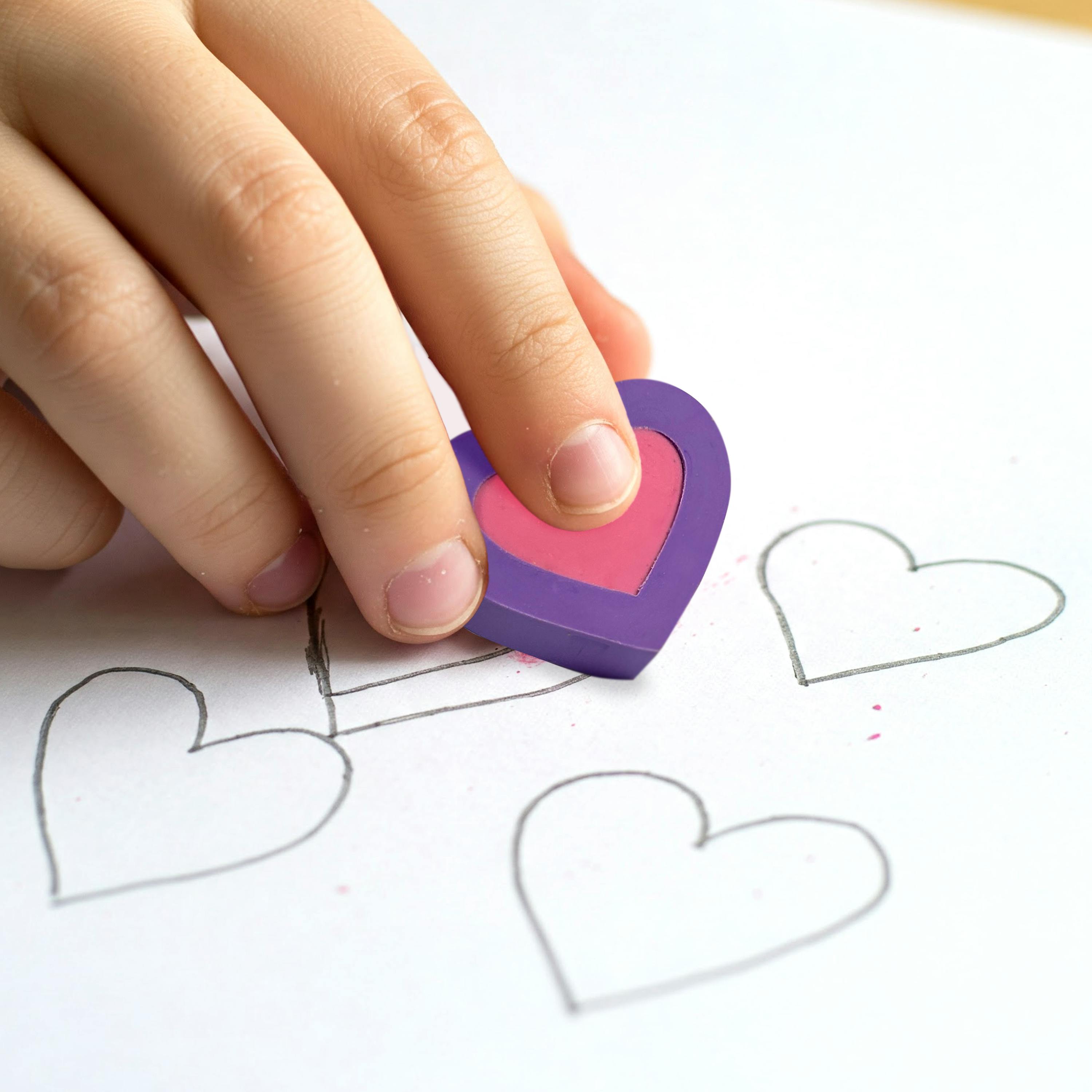 Hearts in Bloom Puzzle Erasers - Set of 6
