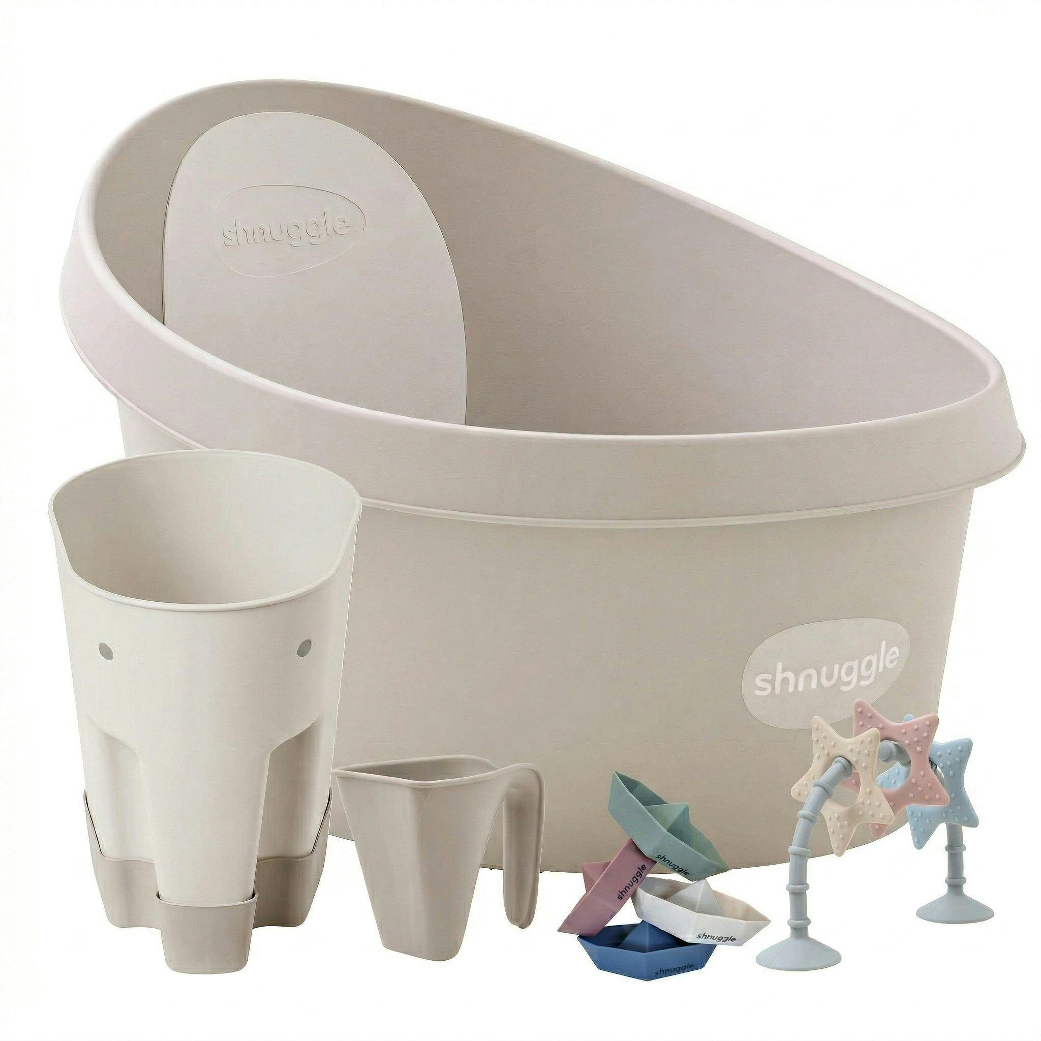 Shnuggle Splash & Play Bundle: Toddler Bath & Accessories Bundle - 5-Piece Set for Fun & Safe Bath Times