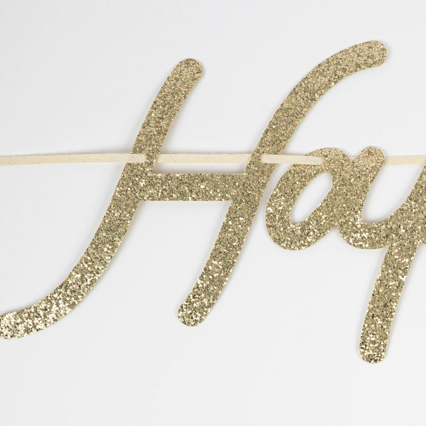 Gold Happy Birthday Garland Set