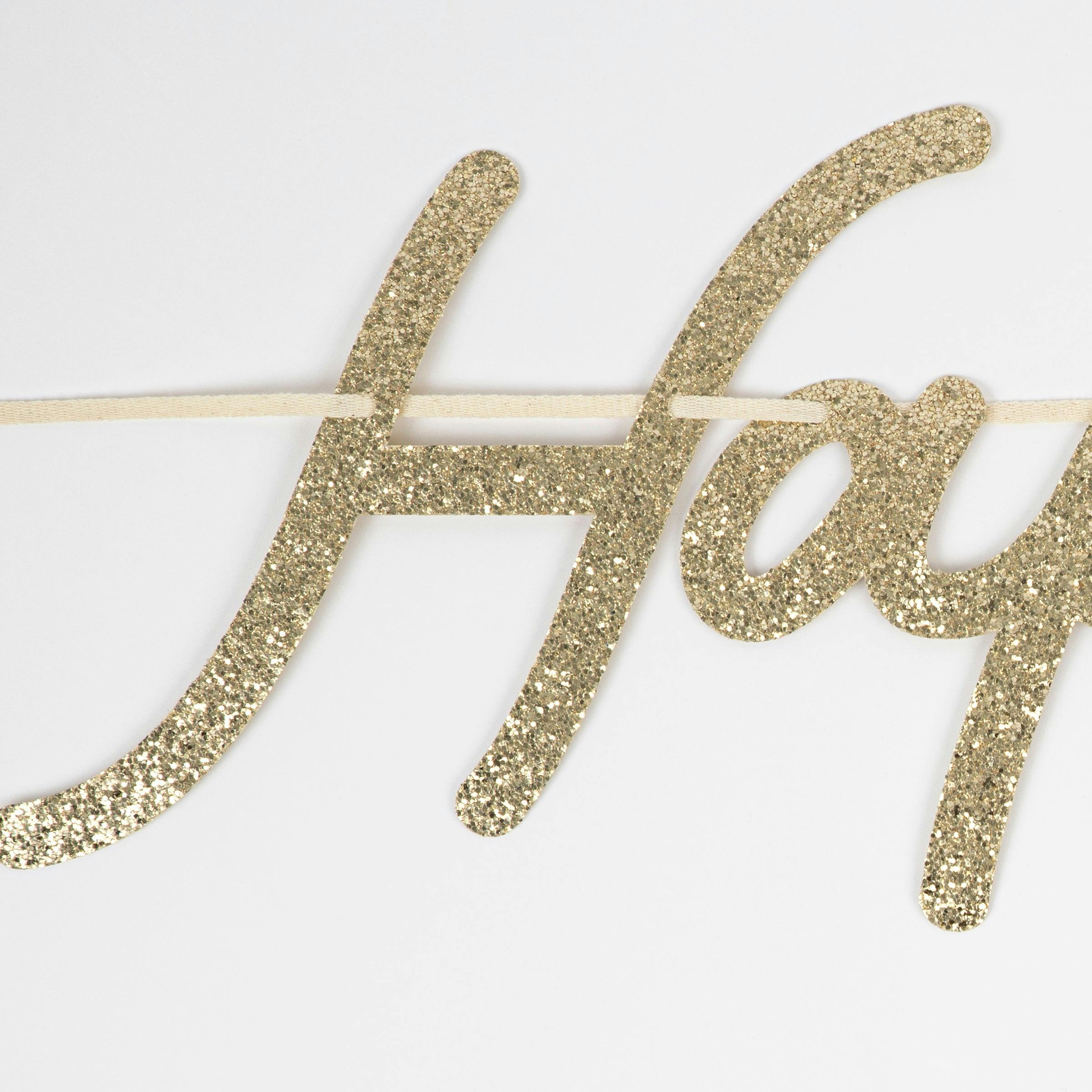 Gold Happy Birthday Garland Set