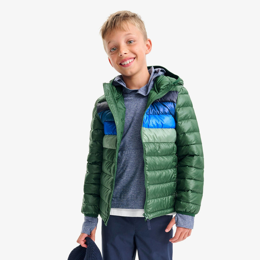 Kids stripe lightweight puffer jacket