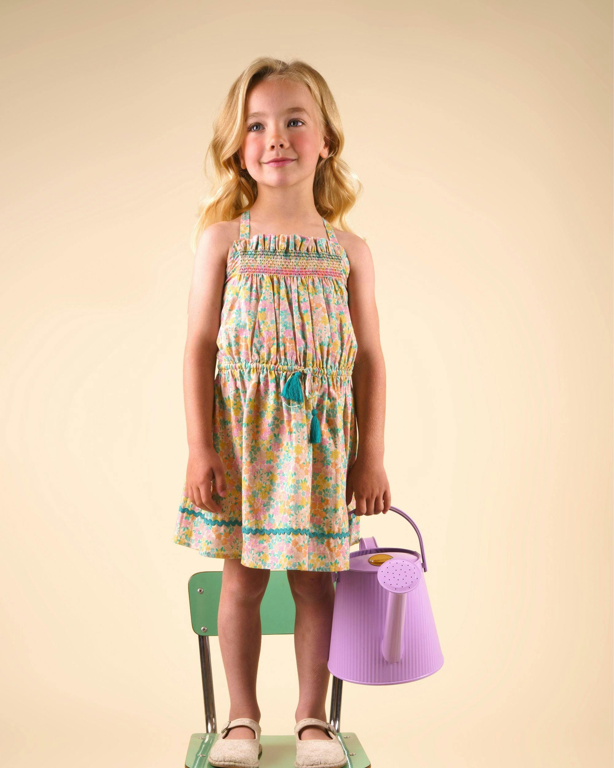Alisson Dress - Emma Floral Mint print