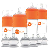PopYum Orange 10 Piece Bundle: Bottle Set + 3 Nipple 2-Packs