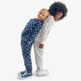 Kids cozy fleece sweatpant in checks