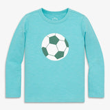 Kids long sleeve soccer ball tee