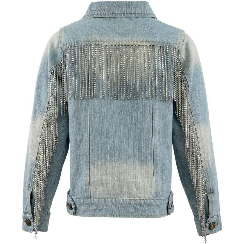 Crystal Tassel Denim Jacket