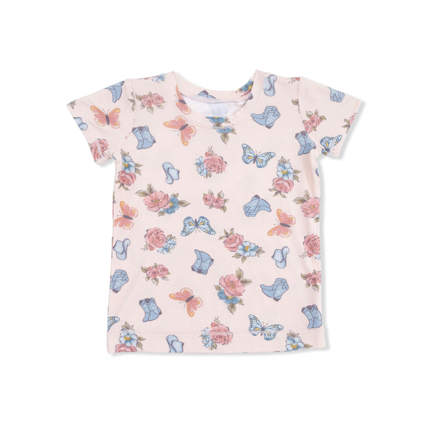 Country Girl Boots - Short Sleeve Loungewear Set
