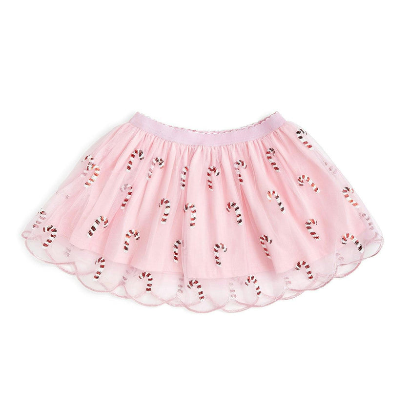 Candy Cane Scalloped Tutu Skirt