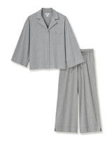 The Olivia Wide Leg Lightweight Pima Pajama Set in Heather Grey