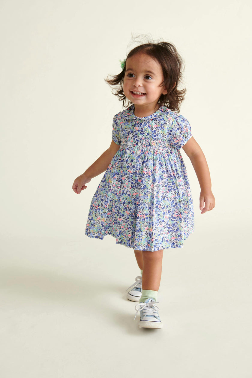 Made With Liberty Fabric Smocked Baby Dress Klee