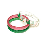 Christmas Tree Glitter Pink Glitter Green Bangles