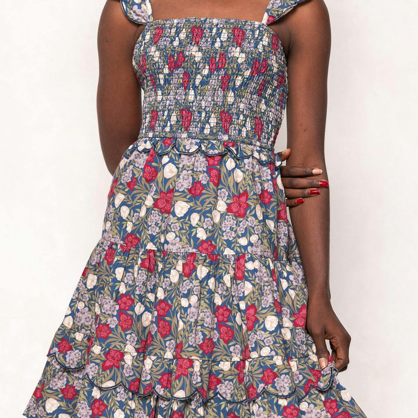 Blossom Dress in Navy Meadow