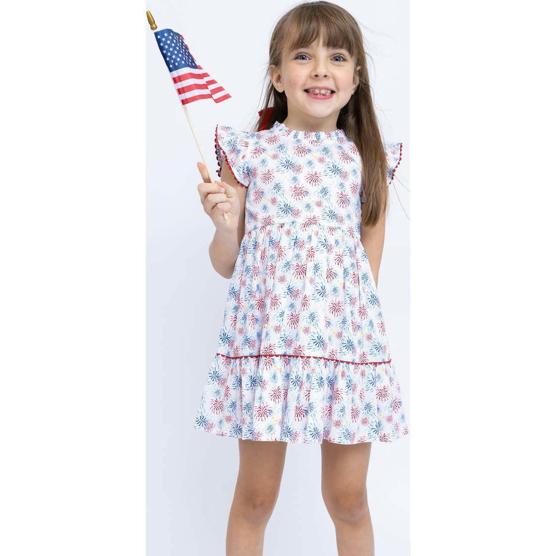 Fireworks Ruffle Dress, Multi