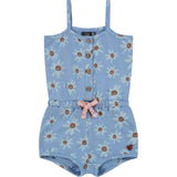 Smiling Daisy Print Sleeveless Romper