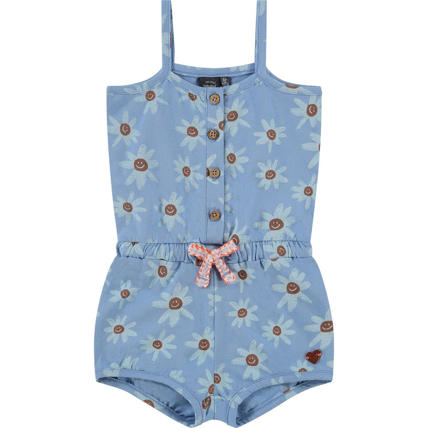 Smiling Daisy Print Sleeveless Romper