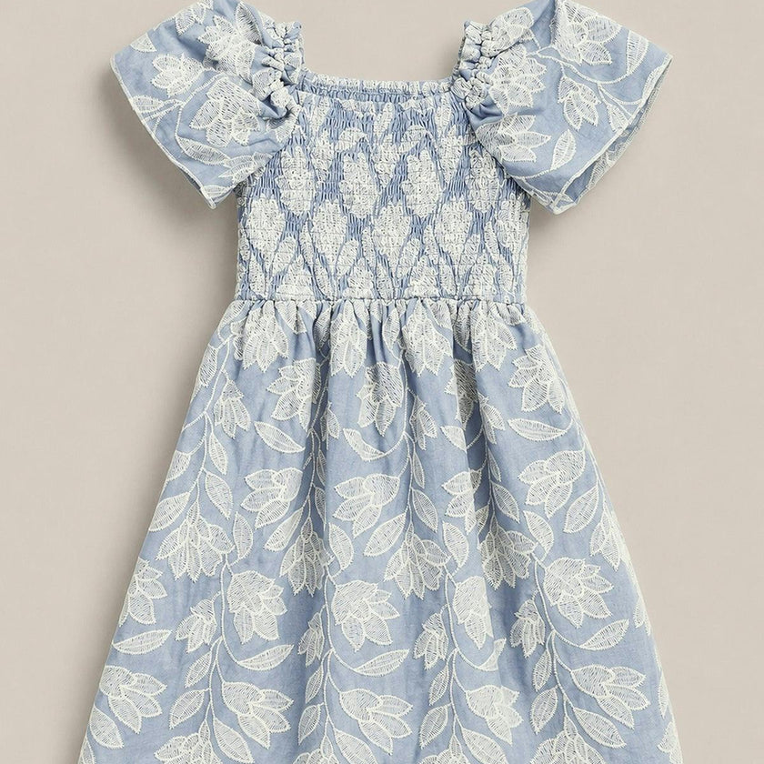 Mini Ophelia Dress in Mosaic Embroidery