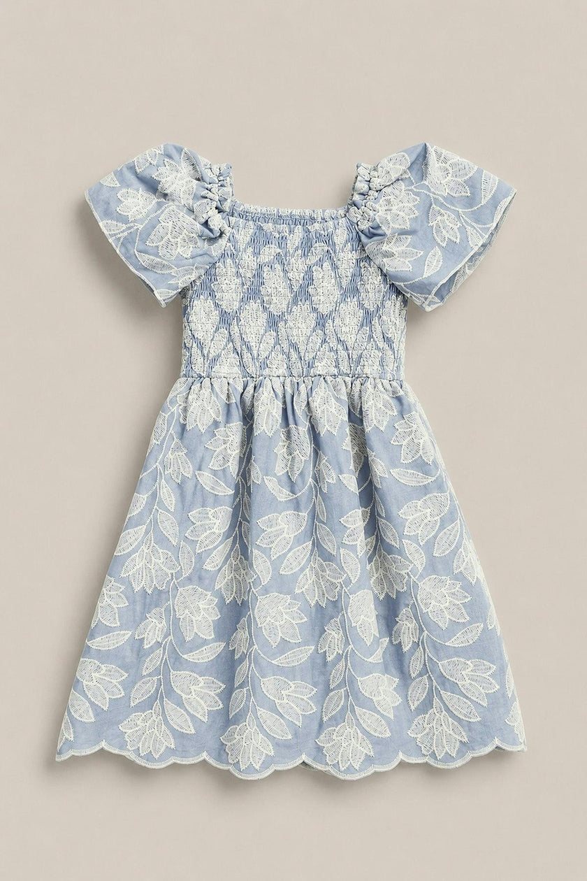 Mini Ophelia Dress in Mosaic Embroidery