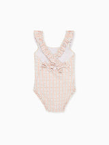 Pink Floral Stripe Opal Girl Swimsuit