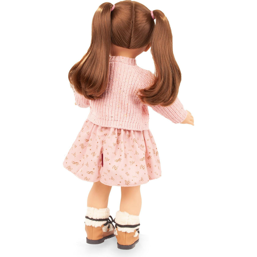 Gotz Elisabeth Flowers Millefleur 18" Standing Doll With Brown Hair And Sleeping Eyes