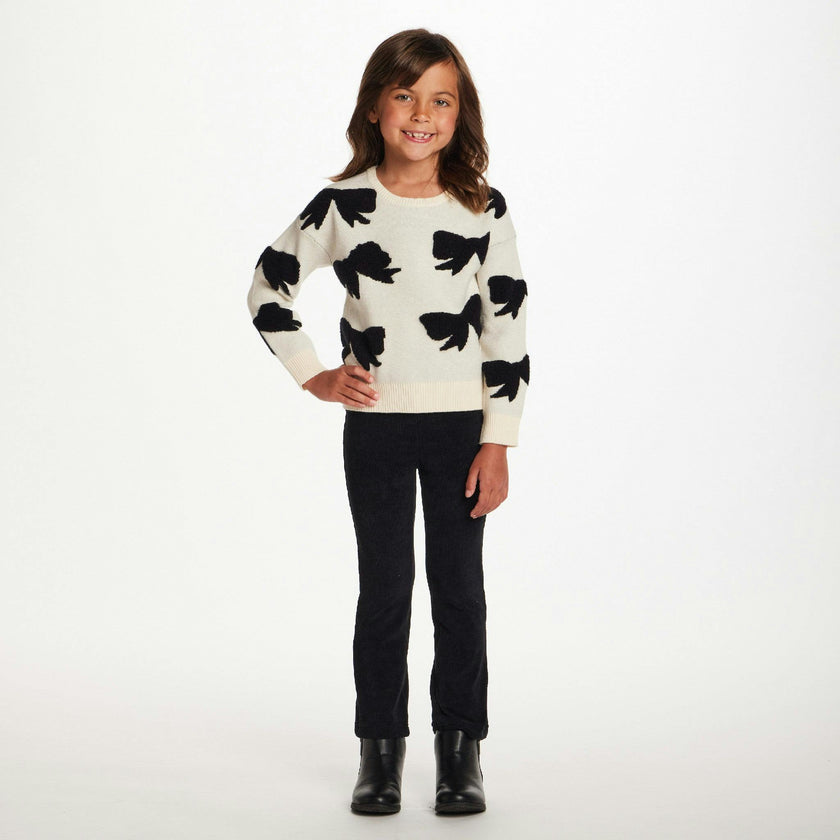 Kids Sweater & Legging Set | Cream Bow