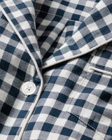 Kid's Twill Short Set in Navy Gingham
