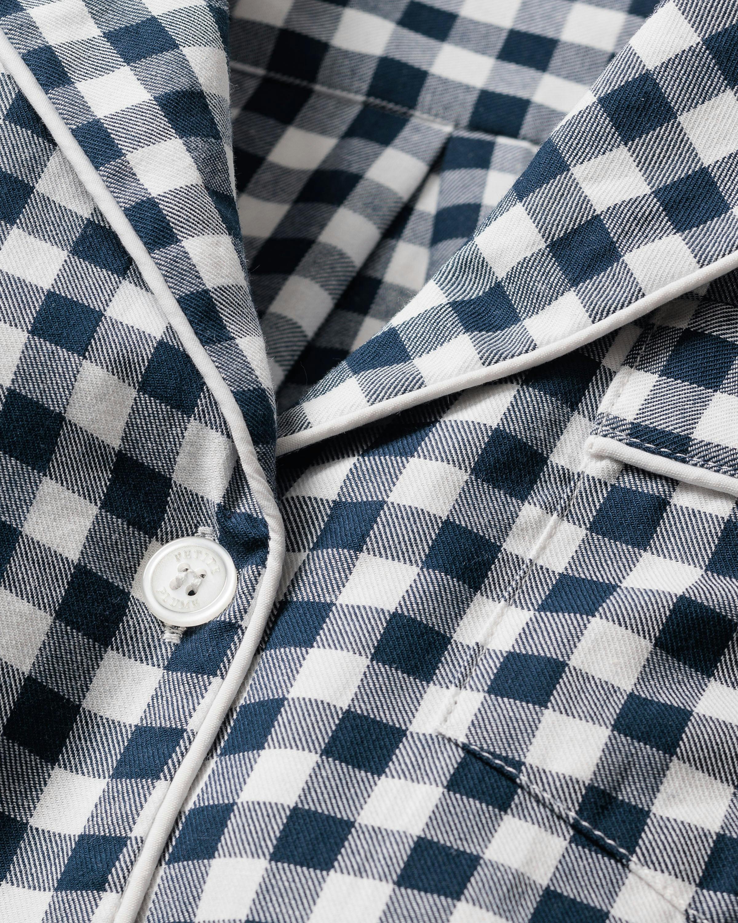 Kid's Twill Short Set in Navy Gingham