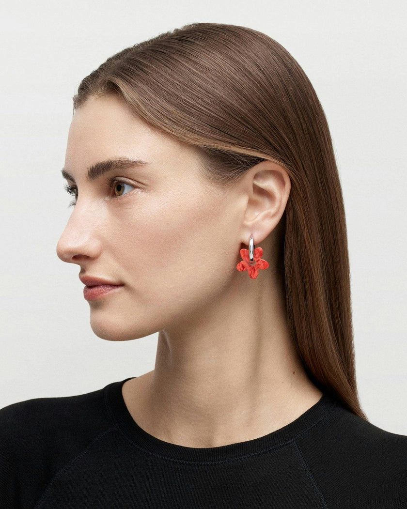 Petite Flower Charms in White Matte